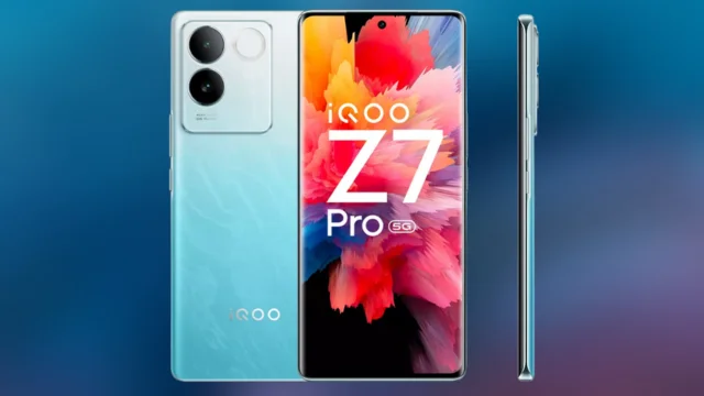 iQOO Z7 Pro 5G highlighting its sleek 3D Curved AMOLED design and good color profile