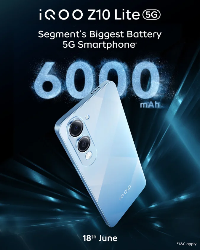 After the successful debut of the iQOO Z10 and Z10x, iQOO is now preparing to unveil a more budget-friendly variant in the lineup — the iQOO Z10 Lite.